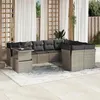 Image de vidaXL Salon de jardin avec coussins 10 pcs gris clair résine tressée 3266852