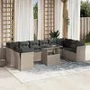 Image de Salon de jardin modulable - Lot de 11 pieces - 2 personnes resine tressee gris