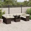 Image de Salon de jardin modulable Vidaxl resine tressee marron 11 pieces 62.0 x 62 x 69