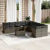 Image de Vidaxl Salon de jardin modulable - Lot de 11 pièces - Rotin Gris - 10 personnes - Table extensible