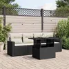 Image de Salon de jardin modulable Vidaxl rotin noir 5 pieces 62 x 55 x 69 4 personnes