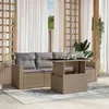 Image de Salon de jardin modulable Vidaxl resine tressee beige 5 pieces 62 x 55 x 69