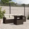 Image de Salon de jardin modulable Vidaxl rotin marron 5 pieces 62 x 55 x 69