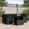 Image de vidaXL Salon de jardin 7 pcs avec coussins noir résine tressée 3267125