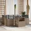 Image de Salon de jardin modulable Vidaxl resine tressee beige 7 pieces 62 x 62 x 69