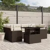 Image de Salon de jardin modulable Vidaxl resine tressee marron 7 pieces 62 x 62 x 69