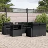 Image de Salon de jardin modulable Vidaxl resine tressee noir 9 pieces 62.0 x 65.5 x 69 8 personnes
