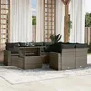 Image de Salon de jardin modulable VIDAXL gris 9 pieces rotin 62 x 62 x 69 cm