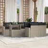 Image de vidaXL Salon de jardin 9 pcs avec coussins gris clair résine tressée 3267172