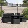 Image de Salon de jardin modulable Vidaxl rotin noir 6 pieces x 65.5 x 69 5 personnes