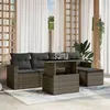Image de vidaXL Salon de jardin 6 pcs avec coussins gris résine tressée 3267240