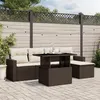 Image de Salon de jardin modulable Vidaxl resine tressee marron 6 pieces 62 x 55 x 69