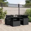 Image de Salon de jardin modulable Vidaxl resine tressee 4 personnes noir 62 x 62 x 69 cm 5 pieces