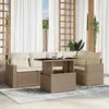 Image de 6 personnes Vidaxl salon de jardin modulable resine tressee beige 62 x 62 x 69 6 pieces