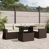 Image de Salon de jardin modulable Vidaxl resine tressee marron 6 pieces 62 x 62 x 69