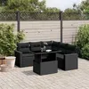 Image de vidaXL Salon de jardin 6 pcs avec coussins noir résine tressée 3267265