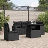 Image de vidaXL Salon de jardin 6 pcs avec coussins noir résine tressée 3267275