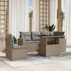 Image de Salon de jardin modulable Vidaxl beige 6 pieces resine tressee 62 x 62 x 69 cm