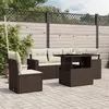 Image de Salon de jardin modulable Vidaxl marron 6 pieces rotin 62 x 62 x 69 cm