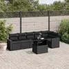 Image de Salon de jardin modulable Vidaxl resine tressee noir 7 pieces 62.0 x 65.5 x 69 6 personnes