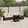 Image de Salon de jardin modulable Vidaxl resine tressee 7 pieces marron 62 x 62 x 69 cm