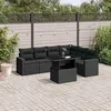 Image de Vidaxl Salon de jardin modulable - Lot de 7 pièces - Rotin noir - 2 personnes