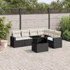 Image de Salon de jardin modulable Vidaxl resine tressee noir 6 personnes 62 x 62 x 69 cm 7 pieces