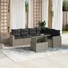 Image de vidaXL Salon de jardin avec coussins 7 pcs gris clair résine tressée 3267302