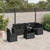 Image de Salon de jardin modulable Vidaxl resine tressee 7 pieces 6 personnes 62.0 x 65.5 x 69 cm noir