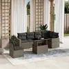 Image de Salon de jardin modulable vidaxl 7 pieces gris rotin 62 x 62 x 69 cm