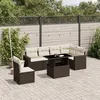 Image de Salon de jardin modulable Vidaxl marron resine tressee 7 pieces 62 x 62 x 69 cm