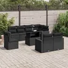 Image de vidaXL Salon de jardin 9 pcs avec coussins noir résine tressée 3267405