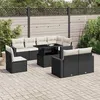 Image de Salon de jardin modulable Vidaxl 8 personnes noir 9 pieces 62 x 62 x 69 cm resine tressee