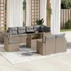 Image de Salon de jardin modulable Vidaxl rotin beige 9 pieces 62.0 x 62 x 69
