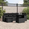 Image de Salon de jardin modulable Vidaxl noir resine tressee 7 pieces 62 x 62 x 69 cm 6 personnes