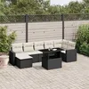 Image de Salon de jardin modulable vidaxl rotin 8 pieces 7 personnes 62 x 62 x 69 cm noir