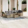 Image de Salon de jardin modulable Vidaxl rotin 8 pieces beige 62 x 62 x 69 cm