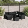Image de Salon de jardin modulable Vidaxl 8 pieces 7 personnes resine tressee 62 x 62 x 69 cm noir
