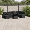 Image de Salon de jardin modulable VIDAXL rotin noir 9 pieces x 65.5 x 69 8 personnes