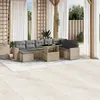 Image de Salon de jardin modulable Lot de 9 pièces Vidaxl résine tressée Beige 62 x 62 x 69 cm