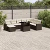 Image de Salon de jardin modulable Vidaxl rotin marron 9 pieces 62.0 x 62 x 69
