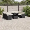 Image de Salon de jardin modulable vidaxl rotin 10 pieces noir 62 x 62 x 69 cm 2 personnes
