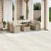 Image de Salon de jardin modulable Vidaxl 10 pieces beige resine tressee 62 x 62 x 69 cm 9 personnes