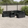 Image de vidaXL Salon de jardin 10 pcs avec coussins noir résine tressée 3267495