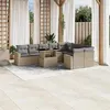 Image de Salon de jardin modulable Vidaxl rotin beige 10 pieces 62 x 62 x 69 cm