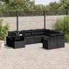 Image de Salon de jardin modulable vidaxl rotin noir 2 personnes 62 x 62 x 69 cm 10 pieces