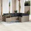 Image de vidaXL Salon de jardin avec coussins 10 pcs gris clair résine tressée 3267512