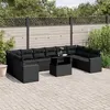 Image de vidaXL Salon de jardin 11 pcs avec coussins noir résine tressée 3267515