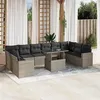 Image de vidaXL Salon de jardin 11 pcs avec coussins gris clair résine tressée 3267522