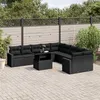 Image de Salon de jardin modulable vidaxl rotin noir 11 pieces 62 x 62 x 69 cm 2 personnes